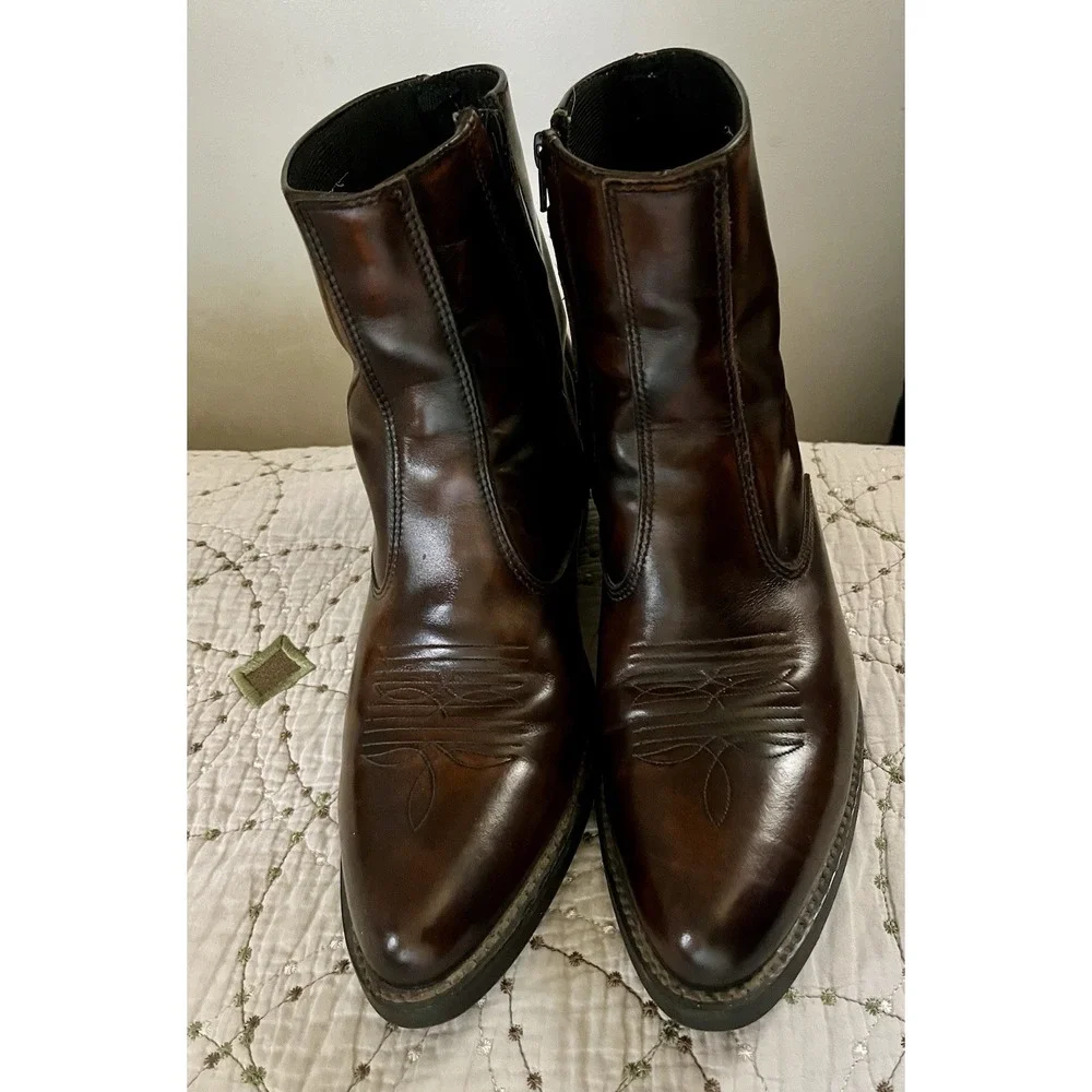 Laredo Mens 12D Leather Upper Chukka Boots Side Zipper Oil Chemical Resist 62004